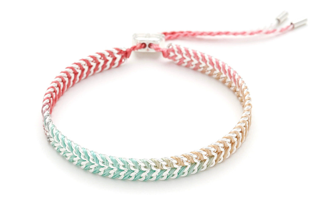 Boho Betty - Iztac Candy Ombré Silver Woven Bracelet