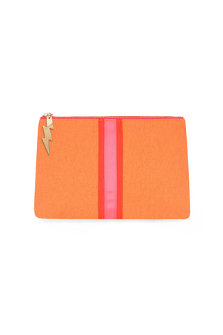 Cockatoo - BRIGHT ORANGE LUCKY STRIPE CLUTCH
