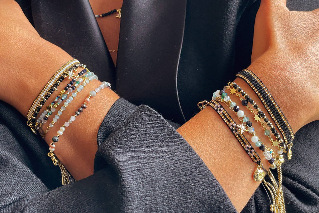 Boho Betty - Harmony Black Spinel Gold Bracelet