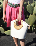 Maradji - ECRU RECYCLED LEATHER HAND BAG LOLA