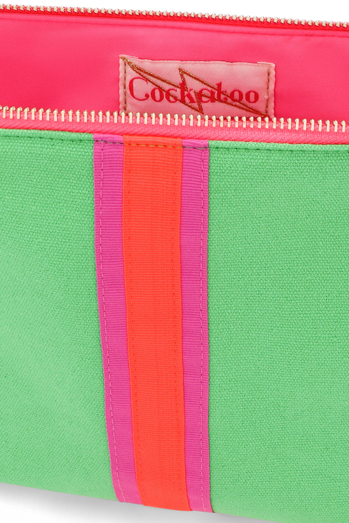 Cockatoo - SMALL LUCKY STRIPE BAG - EMERALD