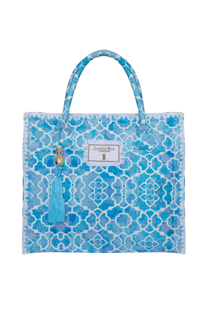 Sophia Alexia - AZURE MOSAIC BARBADOS BEACH BAG