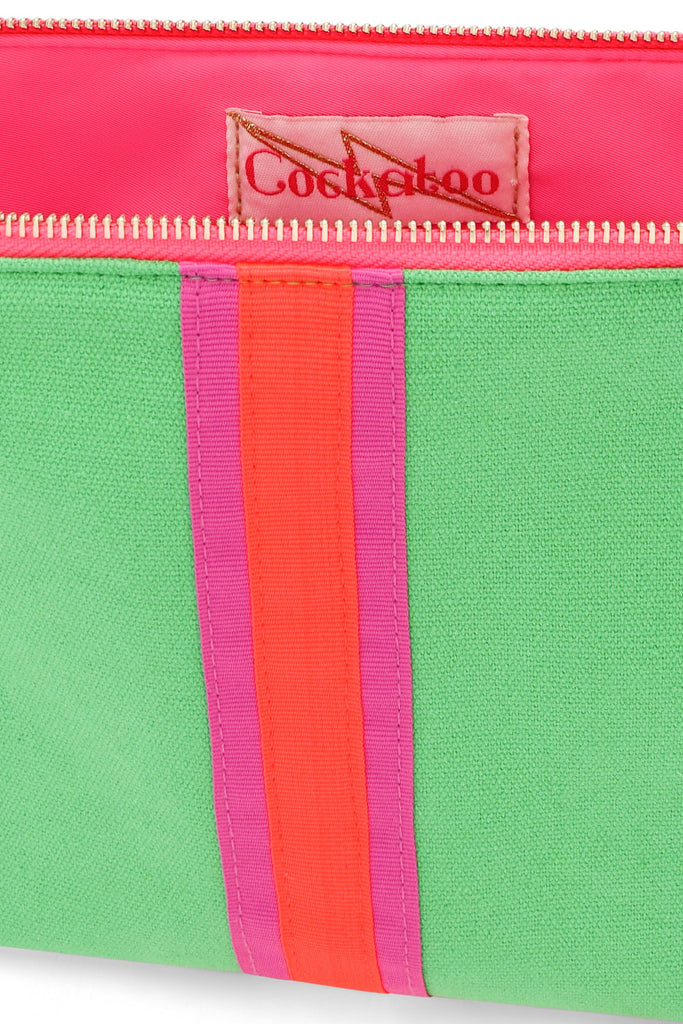 Cockatoo - LARGE LUCKY STRIPE BAG - EMERALD