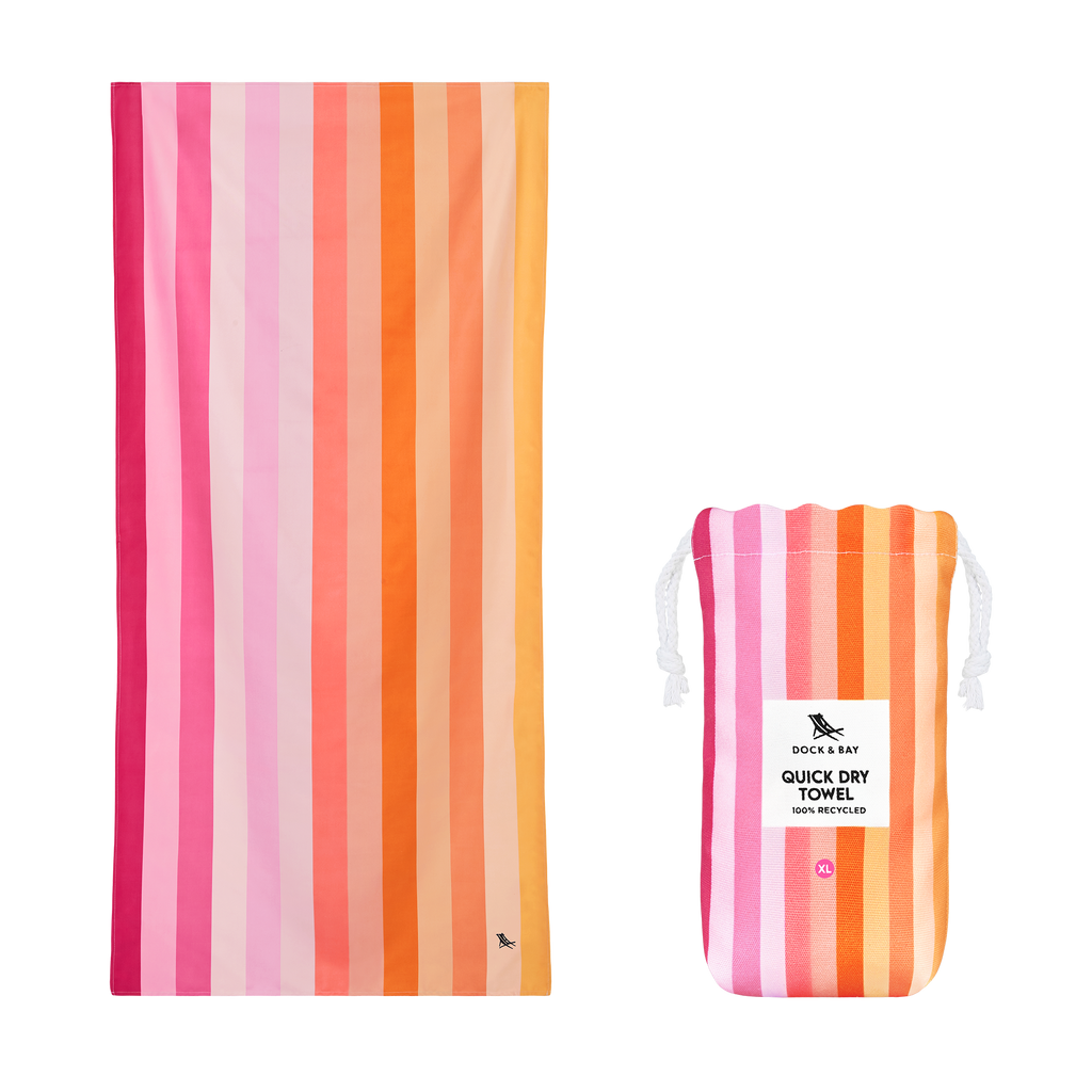 Dock & Bay UK - Dock & Bay Quick Dry Towels - Summer - Miami Sorbet: Extra Large (200cmx90cm)