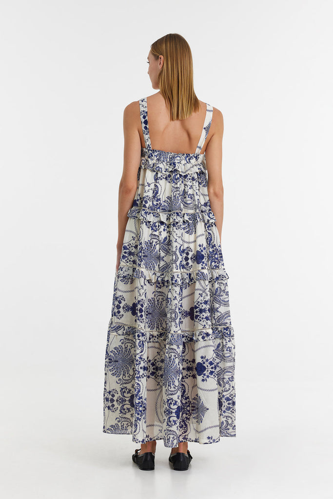 Devotion twins Reggina maxi ruffle summer holiday luxury resort wear dress