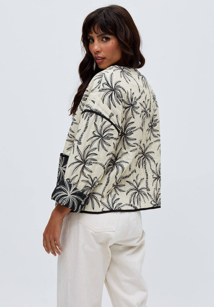Raffya - Felicity Palm Print Reversible Jacket In Multi: 10