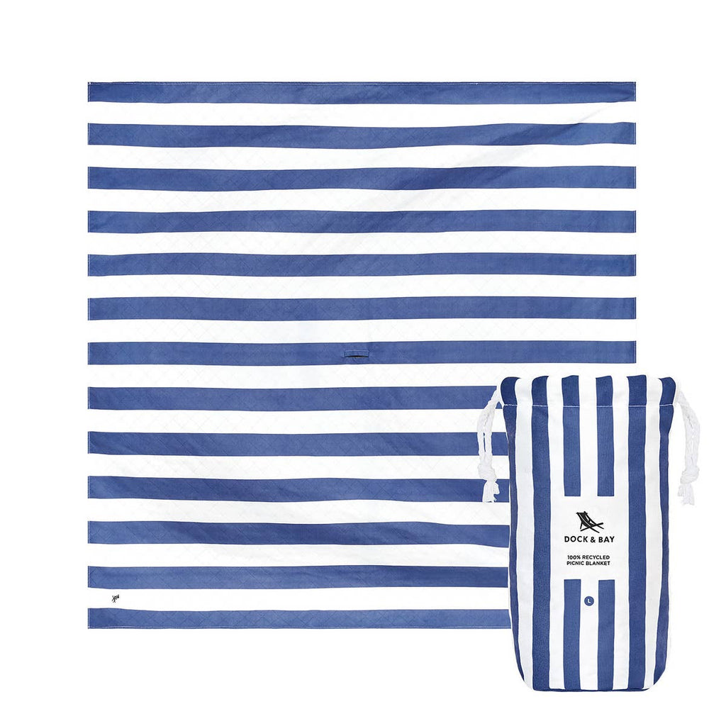 Dock & Bay UK - Picnic blanket - Quick dry, large size and compact: Whitsunday Blue / Large (170x170cm)