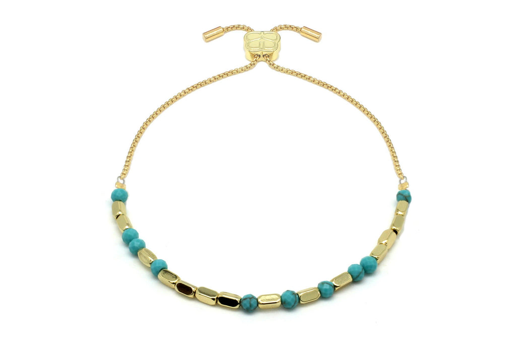 Boho Betty - Morse Code Protection Gemstone Gold Bracelet