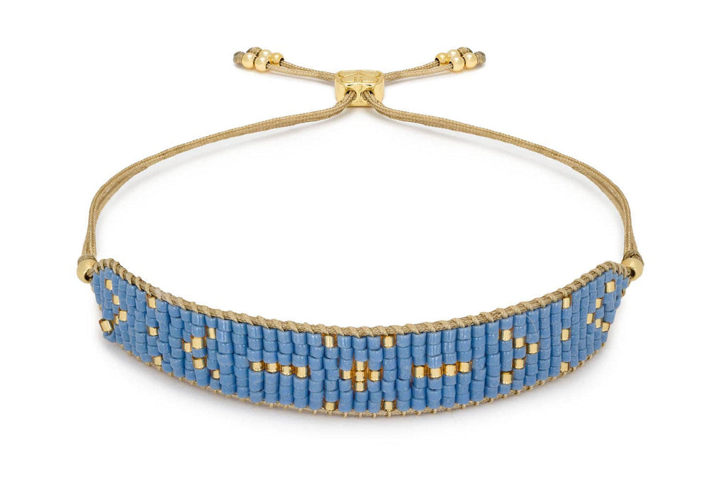 Boho Betty - Grace Gold & Blue Beaded Friendship Bracelet