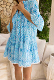Sophia Alexia - AZURE MOSAIC MALLORCA SHIRT DRESS: M/L
