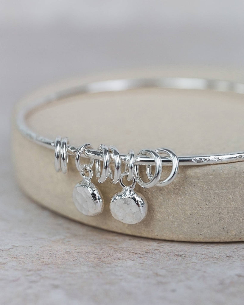 Lucy Kemp Jewellery - Sterling Silver Nugget Bangle: 6.5cm