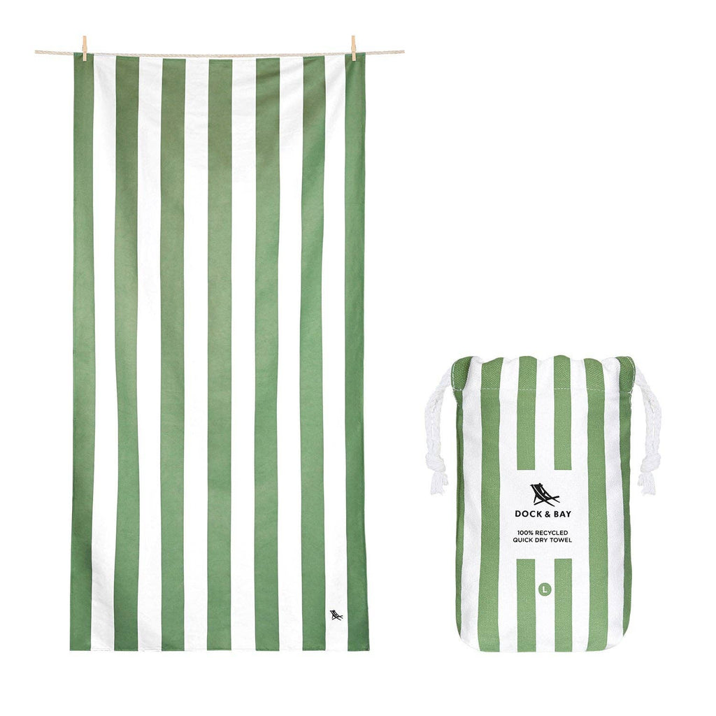 Dock & Bay UK - Dock & Bay Quick Dry Towels - Cabana - Cayman Olive: Extra Large (78x35") Dock & Bay UK