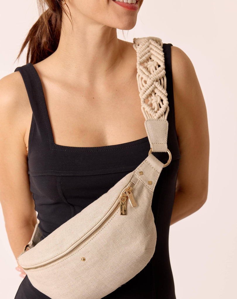 Maradji - BANANA BAG LINEN MACRAMÉ NICOLE