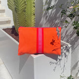 Cockatoo - BRIGHT ORANGE LUCKY STRIPE CLUTCH