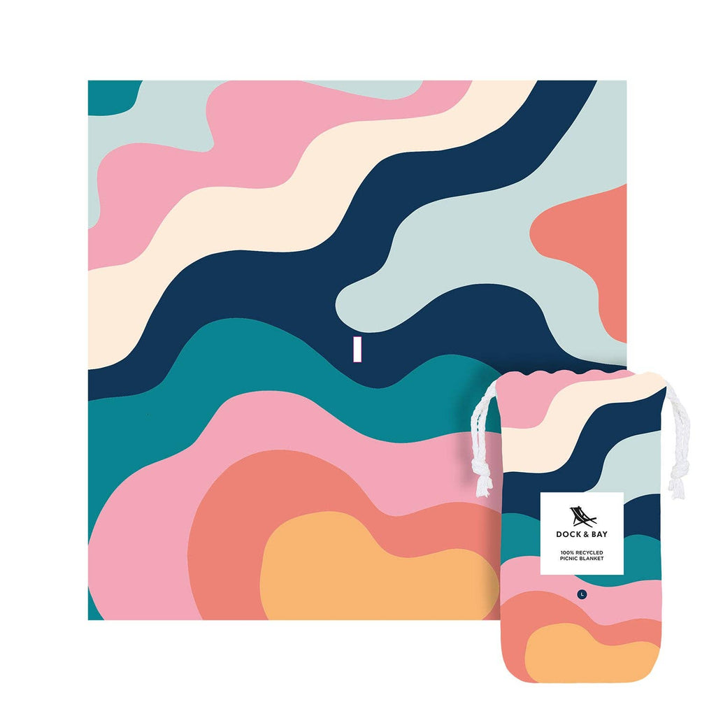 Dock & Bay UK - Picnic blanket - Quick dry, large size and compact: Whitsunday Blue / Large (170x170cm)