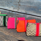 Cockatoo - BRIGHT ORANGE LUCKY STRIPE CLUTCH
