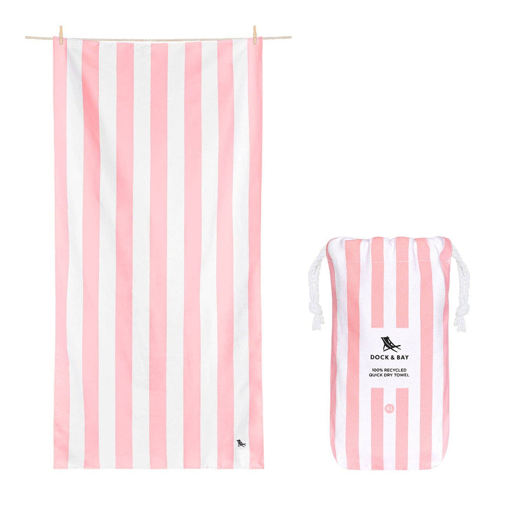 Dock & Bay UK - Dock & Bay Quick Dry Towels - Cabana - Malibu Pink: Large (63x35")