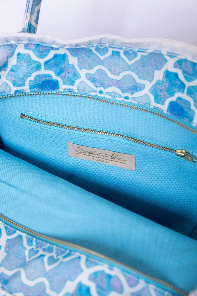 Sophia Alexia - AZURE MOSAIC BARBADOS BEACH BAG