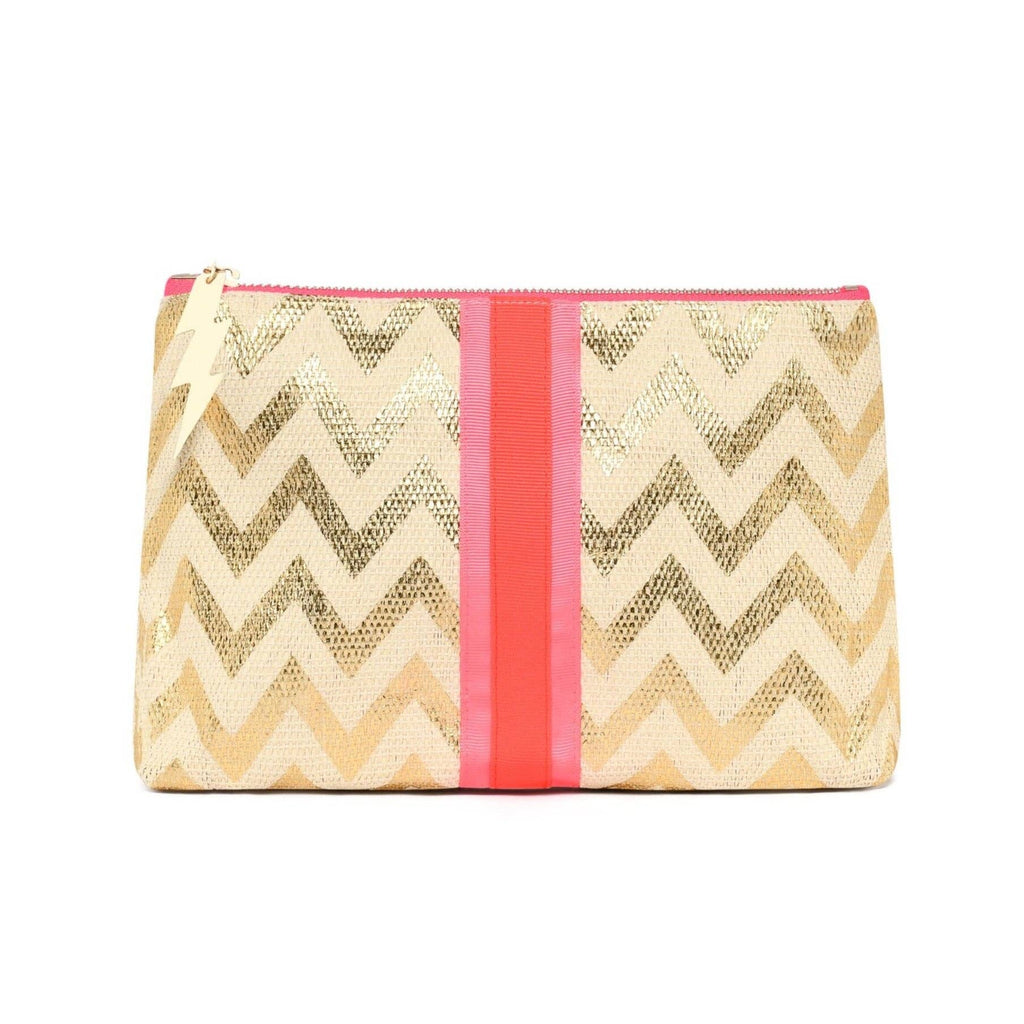 Cockatoo - Gold Zig Zag Medium Clutch Bag
