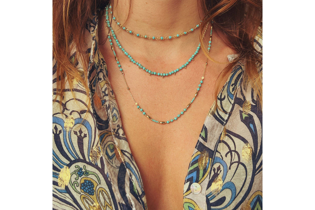 Boho Betty - Horus Turquoise Gold Gemstone necklace