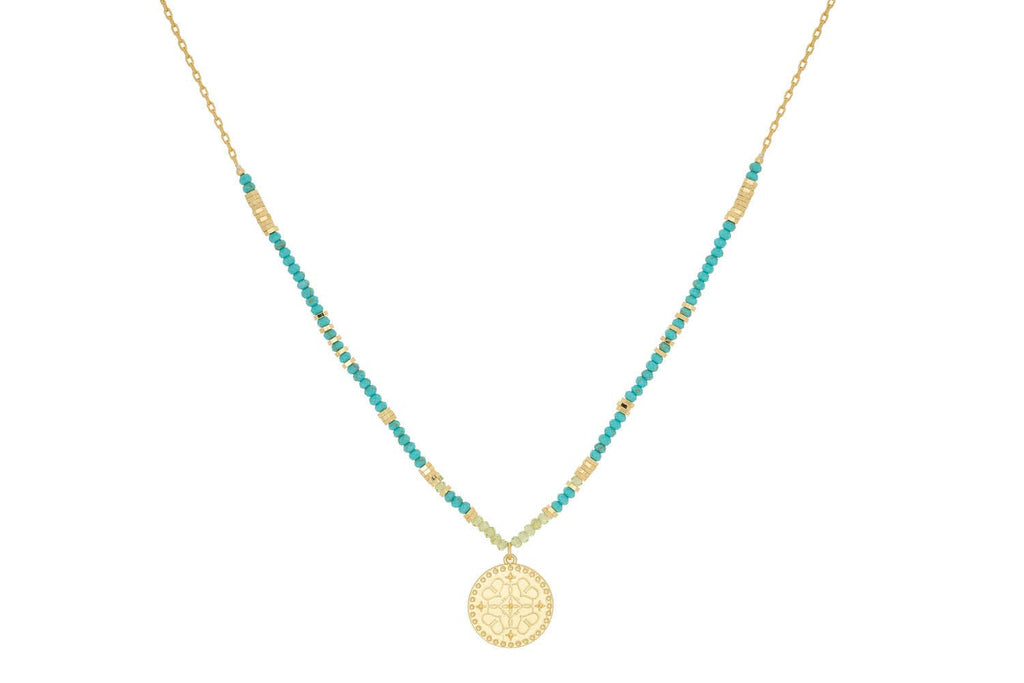 Boho Betty - Odin Gold Peridot and Turquoise Necklace Boho Betty - Odin Gold Peridot and Turquoise Necklace