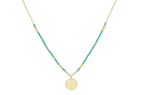 Boho Betty - Odin Gold Peridot and Turquoise Necklace