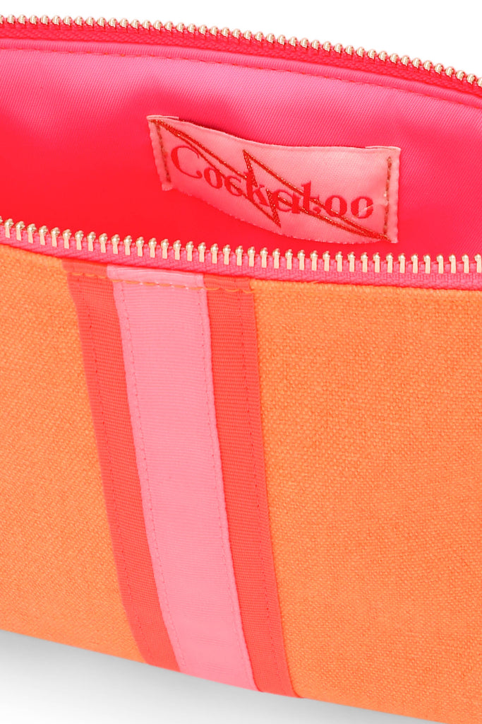 Cockatoo - BRIGHT ORANGE LUCKY STRIPE CLUTCH
