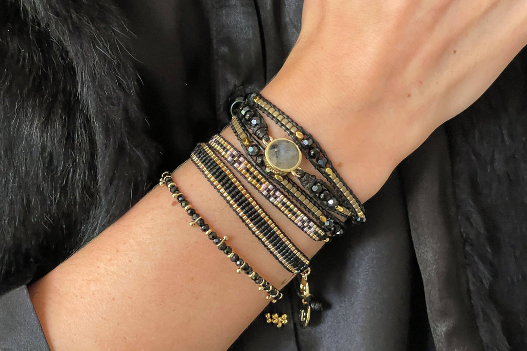 Boho Betty - Harmony Black Spinel Gold Bracelet