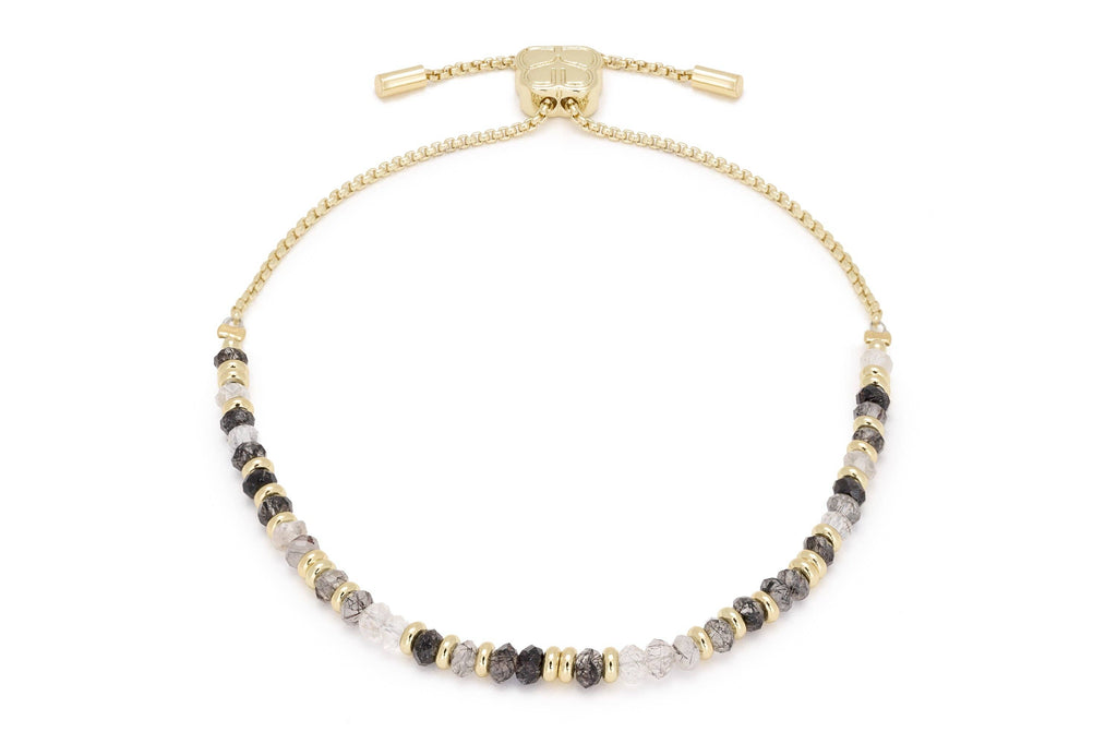 Boho Betty - Mystical Black Rutilite Gold Gemstone Bracelet
