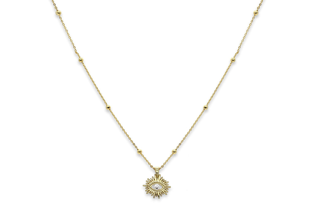 Boho Betty - Mami Evil Eye Gold Long CZ Necklace