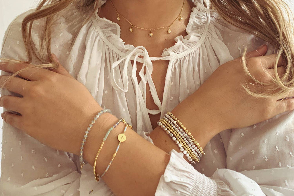 Boho Betty - Calvados CZ Sunburst Charm Gold Necklace