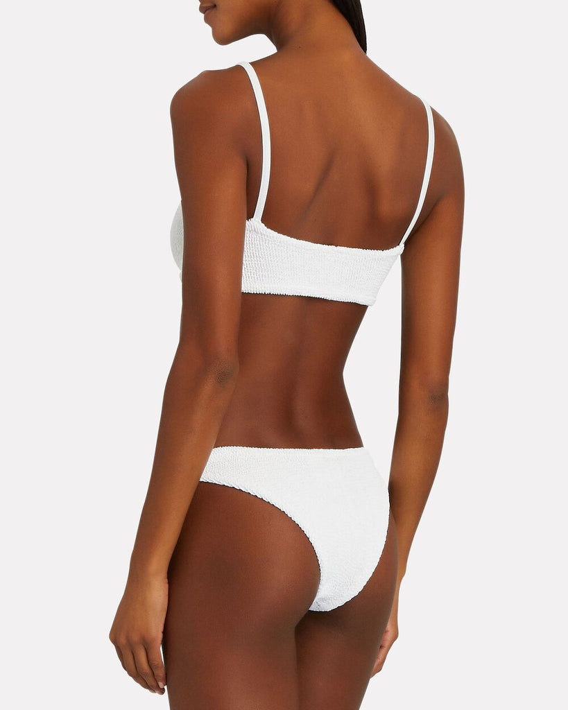 Hunza G Gigi original 1980’s crinkle cheeky cut bikini set in white