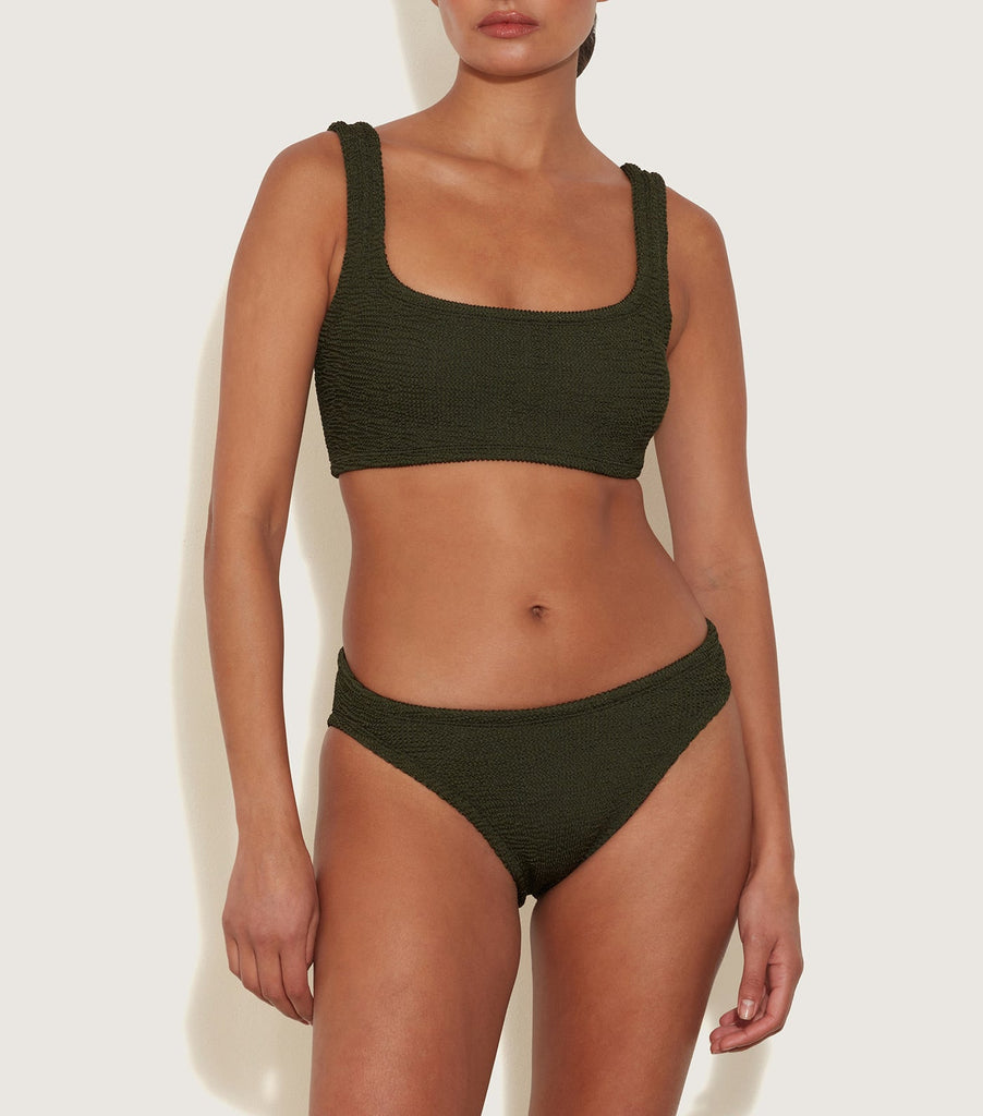 Hunza G Xandra Bikini Metallic Forest Green