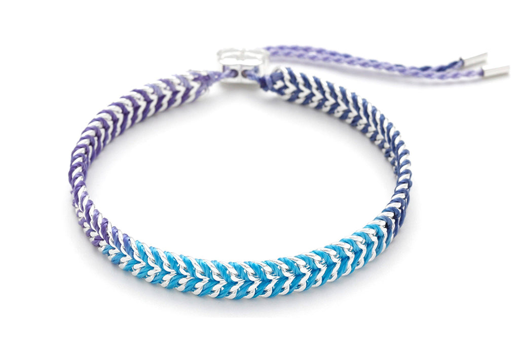 Boho Betty - Iztac Blue Ombré Silver Woven Bracelet