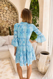 Sophia Alexia - AZURE MOSAIC MALLORCA SHIRT DRESS: M/L