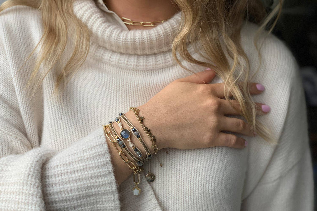 Boho Betty - America Pearl Gemstone 3 Wrap Bracelet