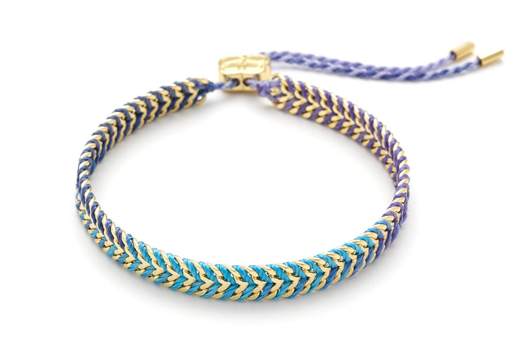 Boho Betty - Iztac Blue Ombré Gold Woven Bracelet