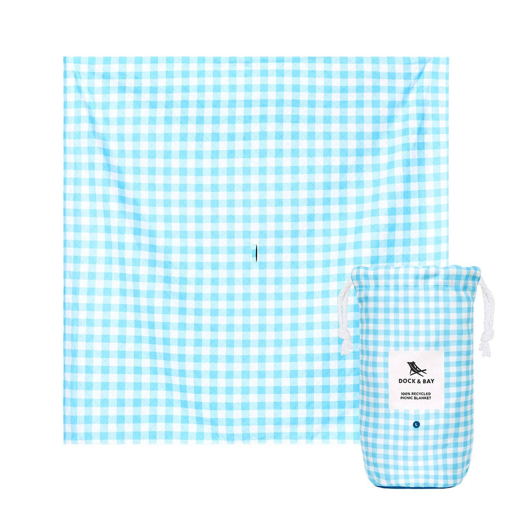 Dock & Bay UK - Picnic blanket - Quick dry, large size and compact: Whitsunday Blue / Large (170x170cm)