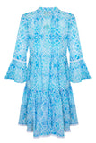 Sophia Alexia - AZURE MOSAIC MALLORCA SHIRT DRESS: M/L