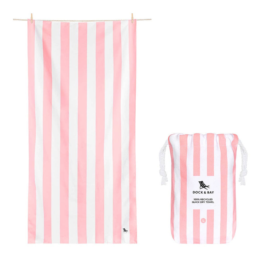 Dock & Bay UK - Dock & Bay Quick Dry Towels - Cabana - Malibu Pink: Large (63x35")