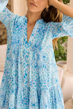 Sophia Alexia - AZURE MOSAIC MALLORCA SHIRT DRESS: M/L