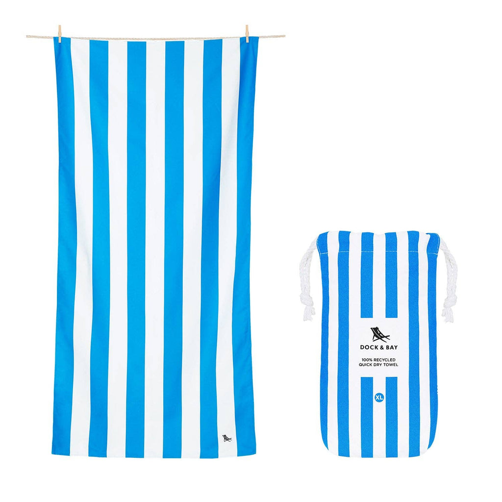 Dock & Bay UK - Dock & Bay Quick Dry Towels - Cabana - Bondi Blue: Extra Large (78x35")