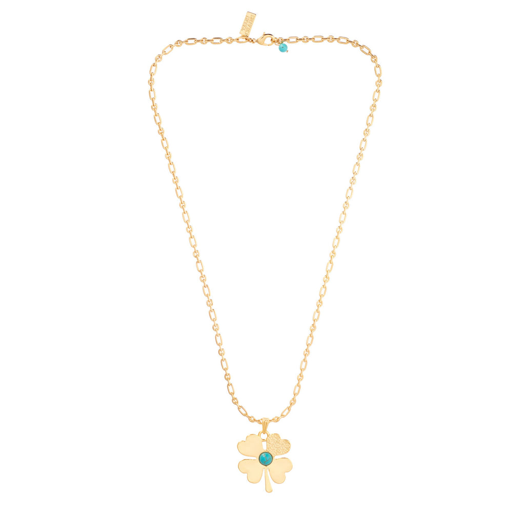 Talis Chains - Lucky Clover Pendant Necklace - Turquoise Talis Chains