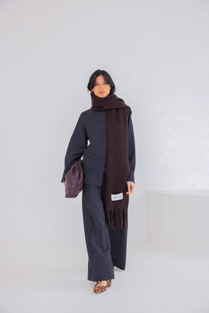 ARCTIC FOX & CO. - The Reykjavik Scarf - 100% Recycled - Ground Coffee - AW25