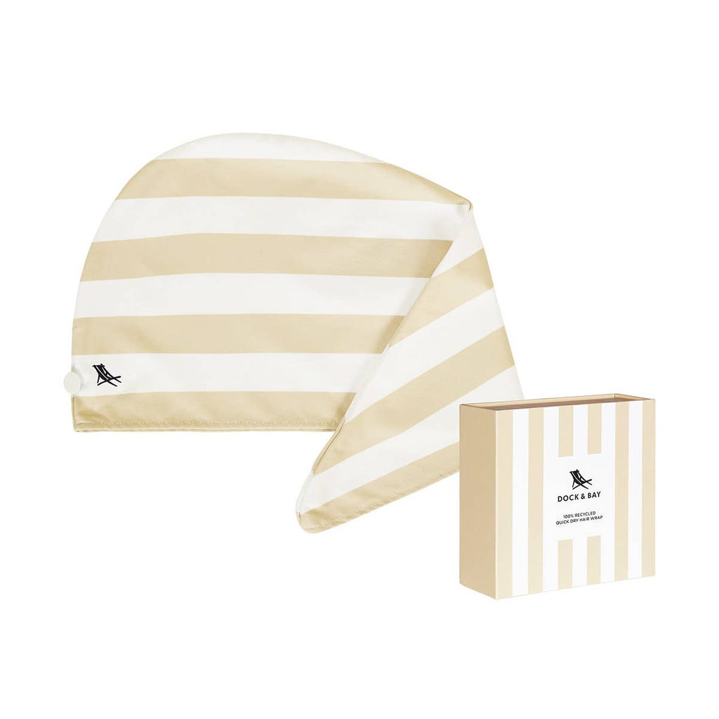 Dock & Bay UK - Dock & Bay Hair Wrap - Quick Dry Hair Towel - Bora Bora Beig: Bora Bora Beige / One Size Dock & Bay UK