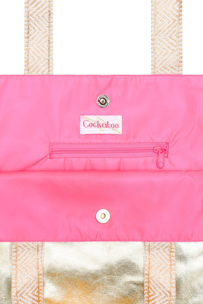Cockatoo - SHEENY GOLD LARGE TOTE BAG