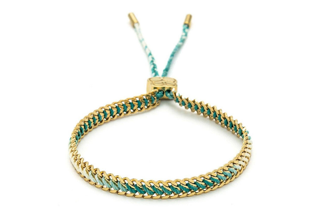 Boho Betty - Athena Turquoise Gold Braided Bracelet