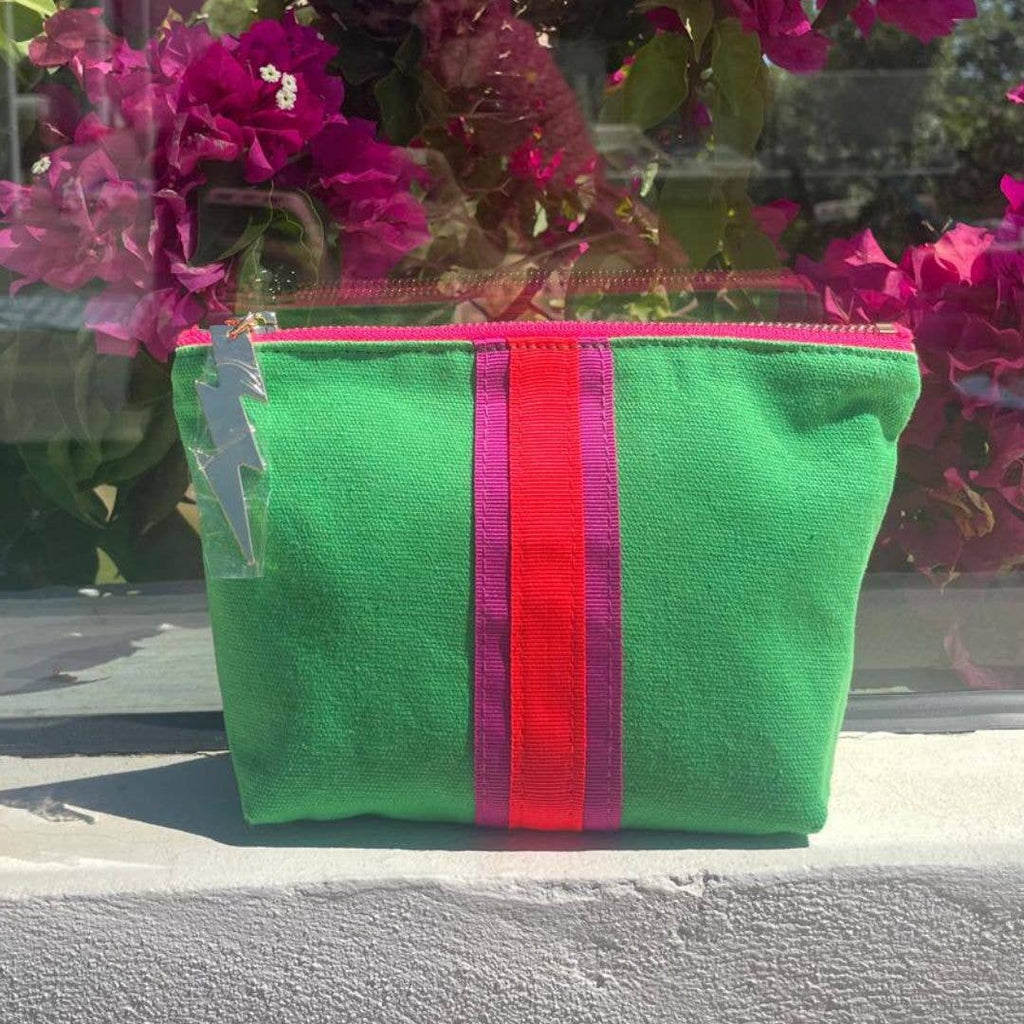 Cockatoo - SMALL LUCKY STRIPE BAG - EMERALD