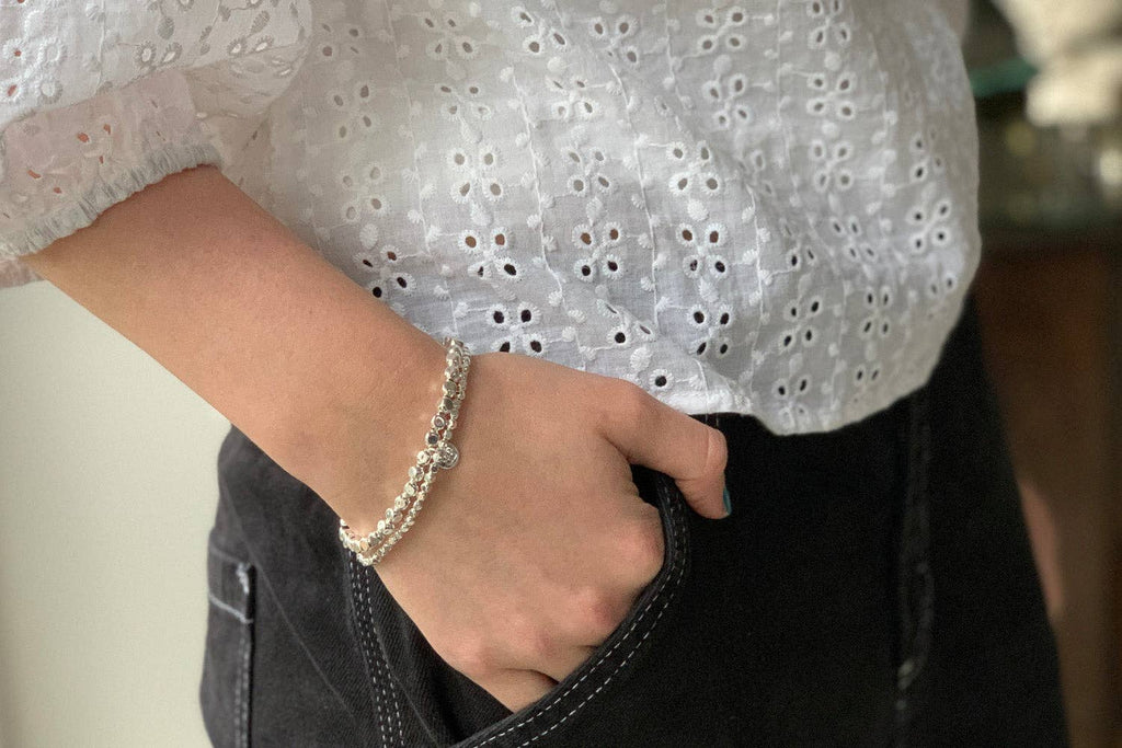 Boho Betty - Sabal Major Silver Nugget Bracelet Set