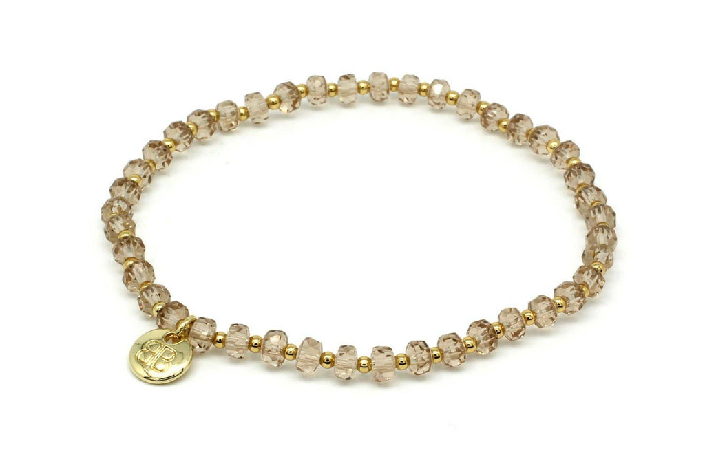 Boho Betty - Prunus Smoke & Gold Crystal Stretch Bracelet